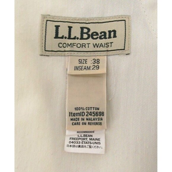 Vintage LL Bean Pants Mens 38x29 Beige Stretch Comfort Waist Straight Leg Khakis - Picture 8 of 15